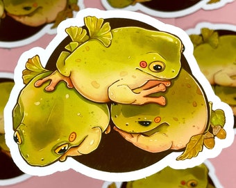 Cozy Frog Sticker | Autumn Frog Pile  | Frog Sticker | Froggy Sticker | Sticker Pack | Laptop Sticker | Vinyl Sticker | Cottagecore Sticker