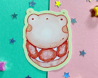 Frog Cake Sticker | Frog Stationery | Vinyl Sticker | Laptop Sticker | Sweet Stickers | Deco Stickers | Cute Sticker | Waterproof | Froggy