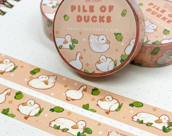 Tas de canards | Ruban adhésif Washi | Washi Tape mignon petit canard | Scrapbooking | Journalisation | Cottagecore | Papeterie Kawaii | 15 mm x 10 m | Canard