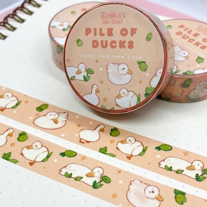 Pile of Ducks | Washi Tape | Cute Duckling Washi Tape | Scrapbooking | Journaling | Cottagecore | Kawaii Stationery | 15mm x 10m | Duck