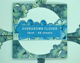 Overgrown Clover Notepad | Cute Memo Pad | Planner Accesories | Kawaii Stationery | Journal Scrapbooking | Botanical | 50 Sheets Tear Off