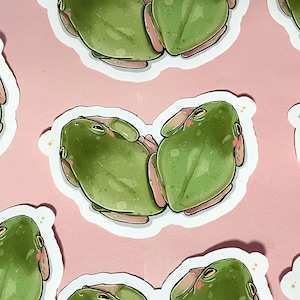 Heart Frogs Sticker | Valentines Sticker | Frog Sticker | Cute Tree Frogs Decal | Die Cut | Laptop Sticker | Vinyl Sticker | Deco Love