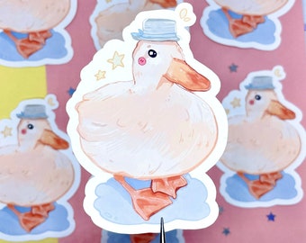 Gentleman Duck Sticker | Entlein Wasserfester Vinyl Aufkleber | Laptop Aufkleber | Tier Aufkleber | Niedlicher Ente Sticker | Hydroflask Sticker