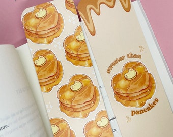 Pancake Frog Bookmark | Sweeter than Pancakes | Cute Bookmark | Double Printed | Cottagecore | Book Lovers | Frog Stationery | Reading