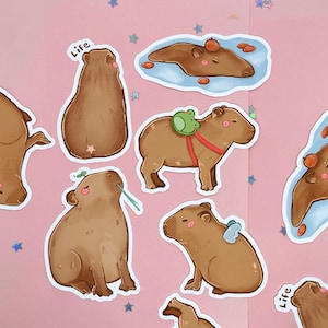 Capybara Aufkleber | Aufkleber | Laptop Aufkleber | Vinyl-Aufkleber | Aufkleber | Niedliche Sticker | Wasserfest | Capybaras Kawaii Aufkleber