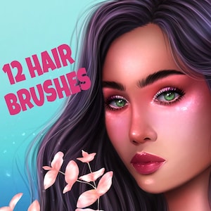 Hair Brushes For Procreate, Realistic Brush Pack, Hair Texture, Procreate Brushes