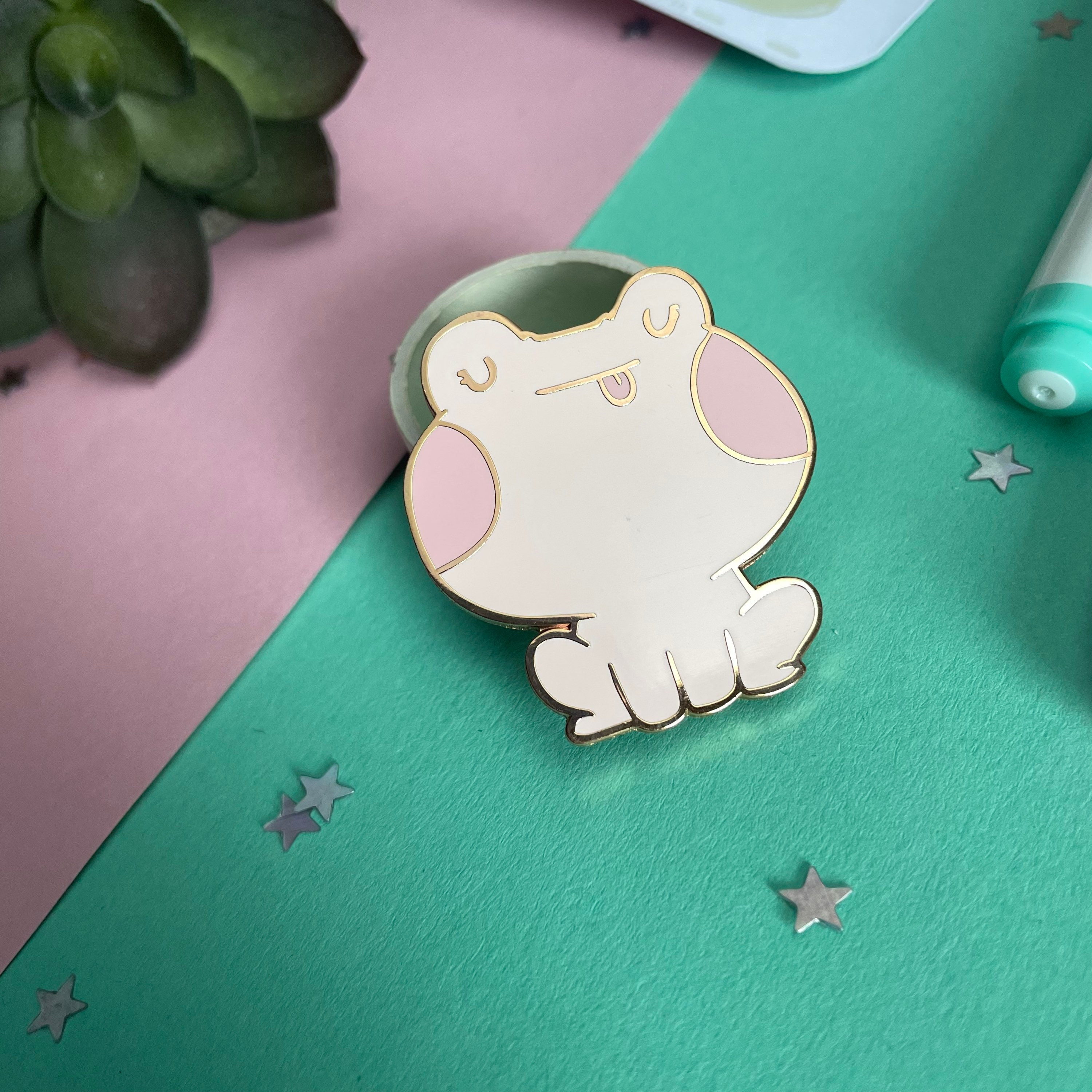 Blossom the Frog Pin Hard Enamel Pin Big Frog Pin Frog Etsy