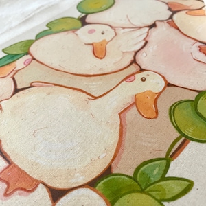 Pile of Ducks Tote Bag Heat Press Print 100% Cotton Grocery Bag Jute Bag Accessories Duck Lover Art Bag Cute Totebag image 7