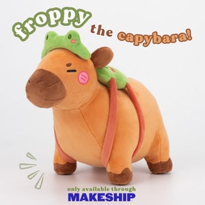 Froppy The Capybara Plush Limited Stuffed Toy Plushie Soft Toy Kawaii Fleece Capy Frog Plush Plush Toy image 5