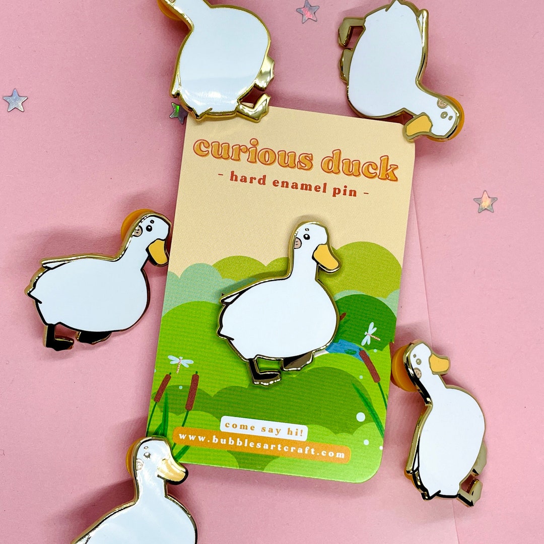 Curious Duck Pin Hard Enamel Pin Gold Plated Ducks Enamel Pin Duckling