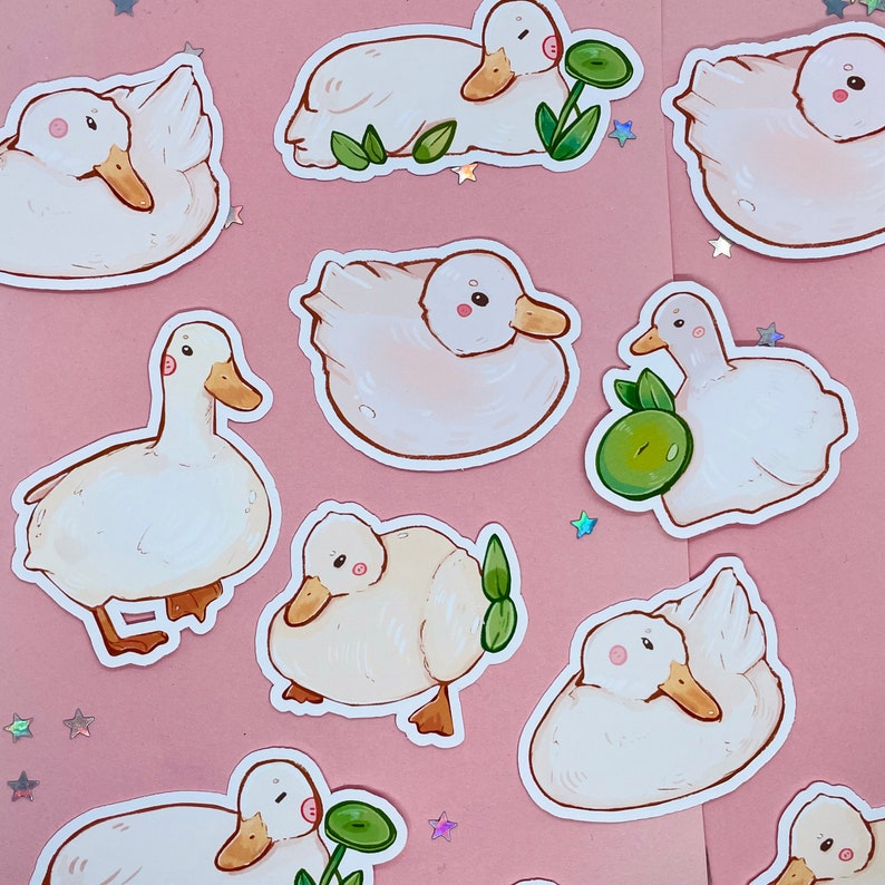 Duck Friends Sticker Pack Duck Sticker Matte Stickers Etsy