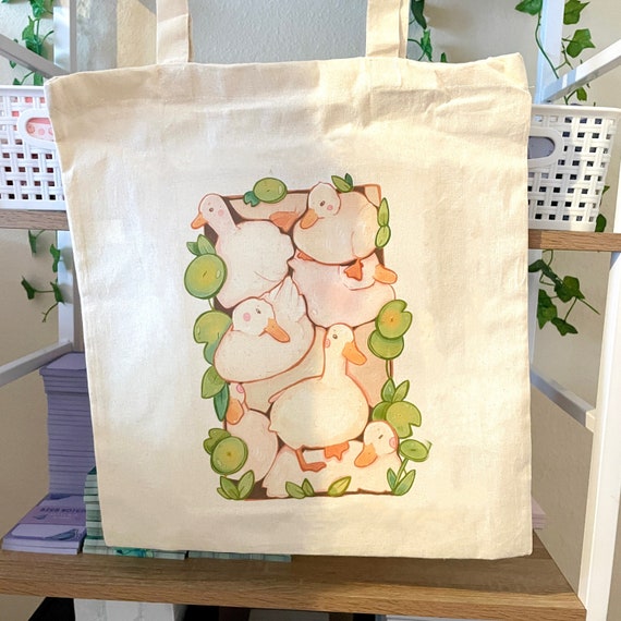 Pile of Ducks Tote Bag Heat Press Print 100 Cotton Grocery Bag Jute Bag Accessories Duck Lover Art Bag Cute Totebag Etsy Canada