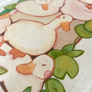 Pile of Ducks Tote Bag Heat Press Print 100% Cotton Grocery Bag Jute Bag Accessories Duck Lover Art Bag Cute Totebag image 5