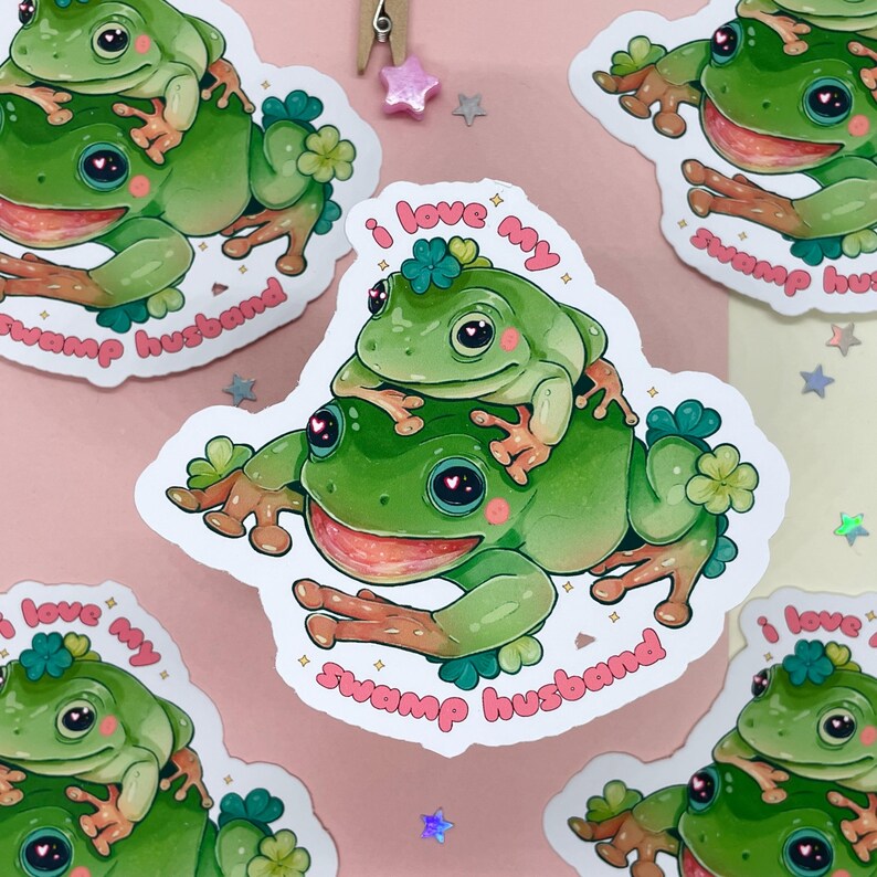 Frog Love Sticker Bundle Cute Matte Vinyl Stickers With Funny Sayings ...