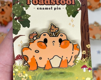 Cottagecore Frosch Emaille Pin Gold Pilz Fliegenpilz Pin Tier Accessoire Frosch Sammler Geschenk Anstecknadel Kawaii Tier Geschenk
