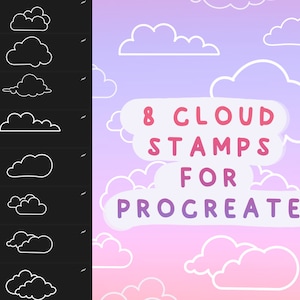 Cloud Stamp Brushes for Procreate | Kawaii Brushset | Cute Brushes for Procreate | Procreate Brushset | Clouds Pack | Digital Brushes