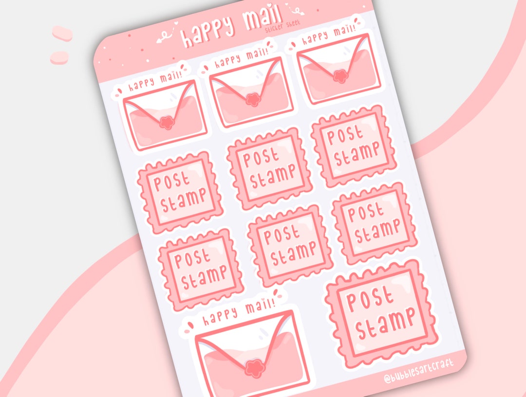 Happy Mail Sticker Sheet: Postage Stamp, Planner Stickers - Etsy
