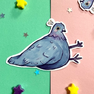 Duivenstickers | Vogelvrienden | Grappige duif | Stickerpakket | Laptopsticker | Vinylsticker | Decoratiestickers | Leuke sticker | Vogelmemes Sitting Pigeon
