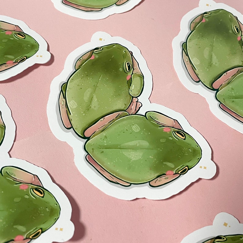 Heart Frogs Sticker Valentines Sticker Frog Sticker Cute Tree Frogs Decal Die Cut Laptop Sticker Vinyl Sticker Deco Love image 2