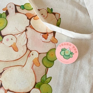 Pile of Ducks Tote Bag Heat Press Print 100% Cotton Grocery Bag Jute Bag Accessories Duck Lover Art Bag Cute Totebag image 3