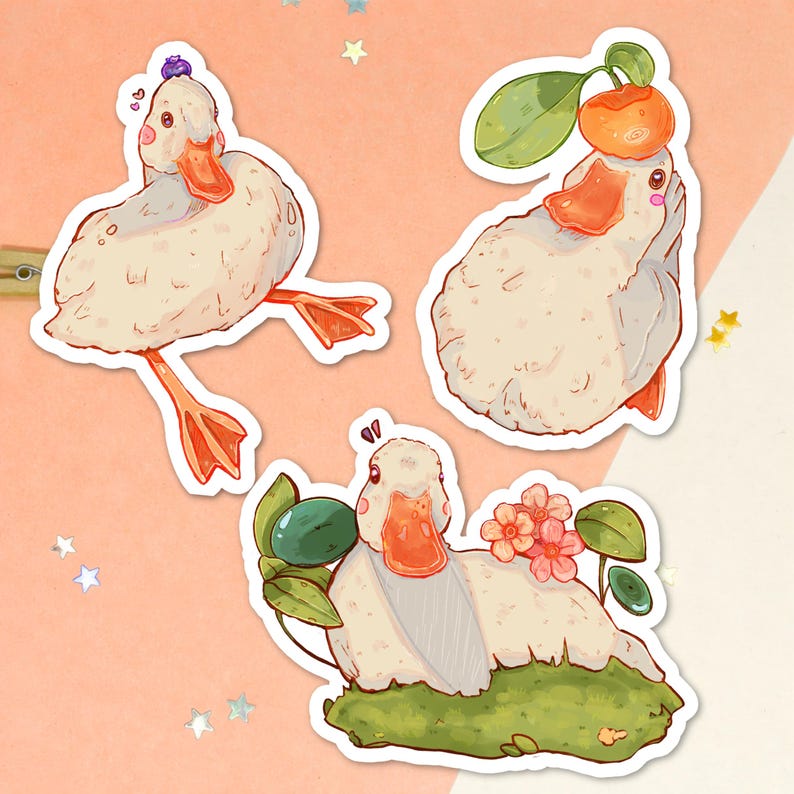 Duck Sticker Pack, Cute Duck Stickers, Kawaii Animal Stickers, Matte ...
