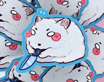 No Peace Hamster Sticker Waterproof Vinyl Sticker Laptop Decal Cute Animal Sticker Funny Animal Meme Sticker Hydroflask Sticker Kawaii