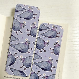 Birb Bookmark Bird Art Cute Bookmark Double Printed Cottagecore Book Book Lovers Pigeon Stationery Reading Accessories image 2