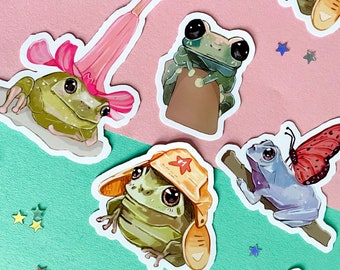 Frosch Sticker | Frosch Freunde | Sticker Pack | Laptop Aufkleber | Vinyl-Aufkleber | Deko Aufkleber | Niedlicher Sticker | Kröte Wasserflaschen Aufkleber
