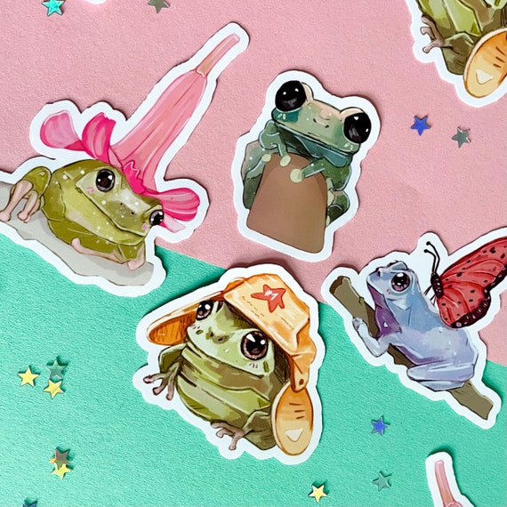 Frog Stickers Frog Buddies Sticker Pack Laptop Sticker Vinyl Sticker Deco  Stickers Cute Sticker Toad Water Bottle Stickers 