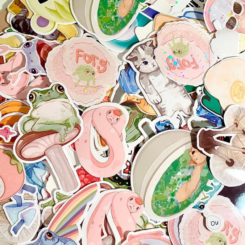 Oops Bags | Discounted Stickers | Grab bag | Kawaii Stickers | Cute stickers | 7 pc | B-Grade Stickers | Holographic Vinyl image 5