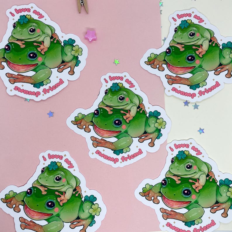 Frog Love Sticker Bundle Cute Matte Vinyl Stickers With Funny Sayings ...
