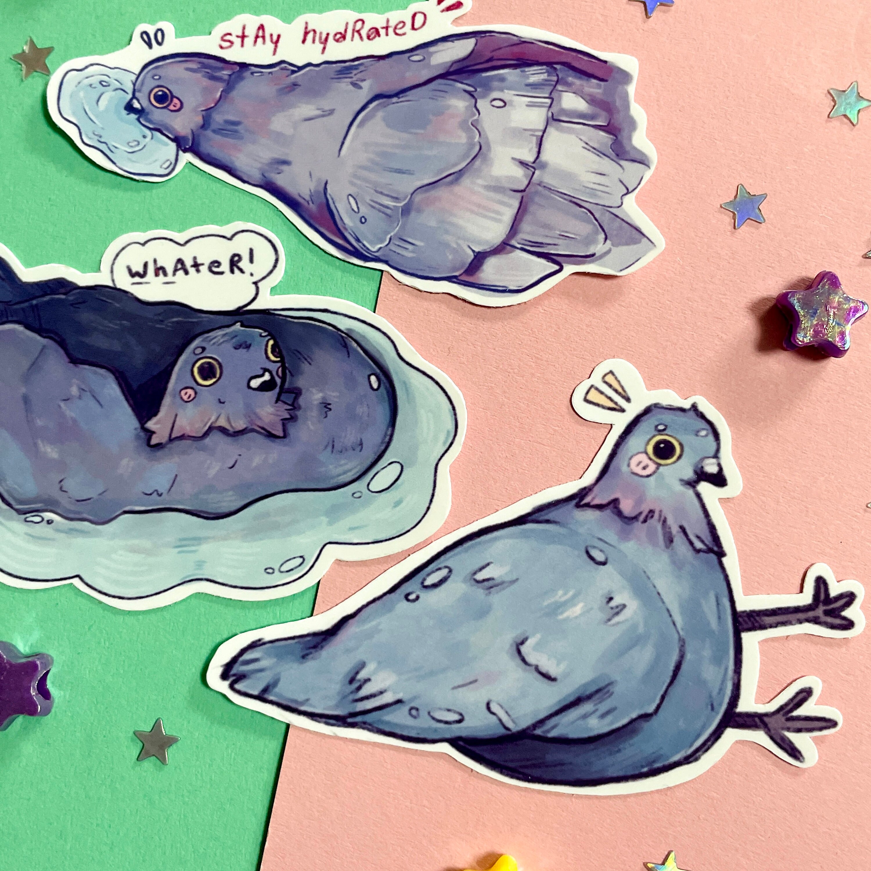 Pigeon Stickers Bird Buddies Funny Pigeon Sticker Pack - Etsy