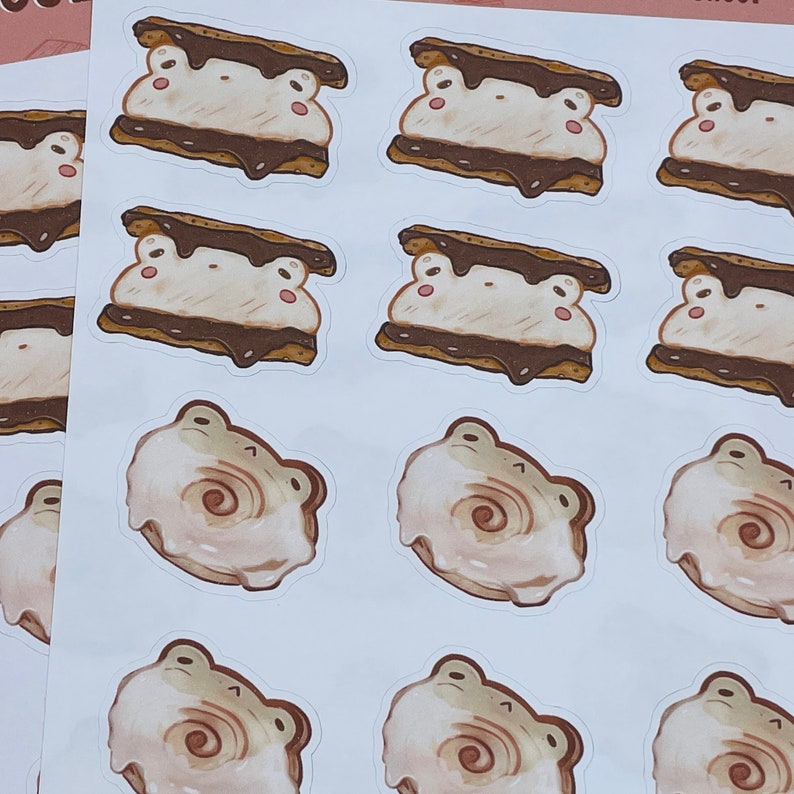 Cozy Frog Treats Sticker Sheet | Cute Frog Sticker| Sticker Sheet ...