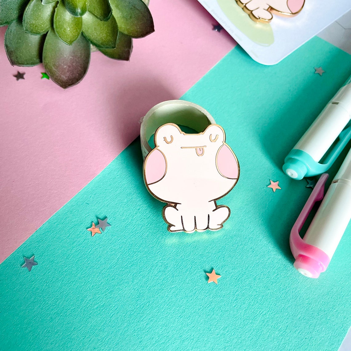 Blossom the Frog Pin Hard Enamel Pin Big Frog Pin Frog Etsy