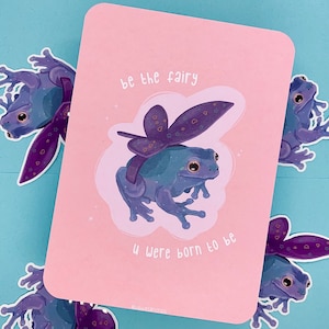 Kikkerkaart | Wees de fee | Kikkervrienden | Kaart met kikkers | Milieuvriendelijk karton | Briefkaart | Wenskaart | Cadeaubon | Schattig |