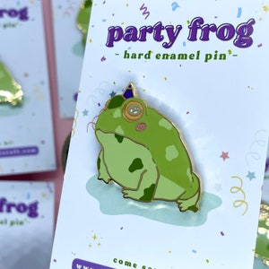 Party Frosch Pin Hard Emaille Pin Vergoldet Frosch Emaille Pin Kawaii Pin Set Anstecker Niedlicher Geburtstags Pin Bild 2