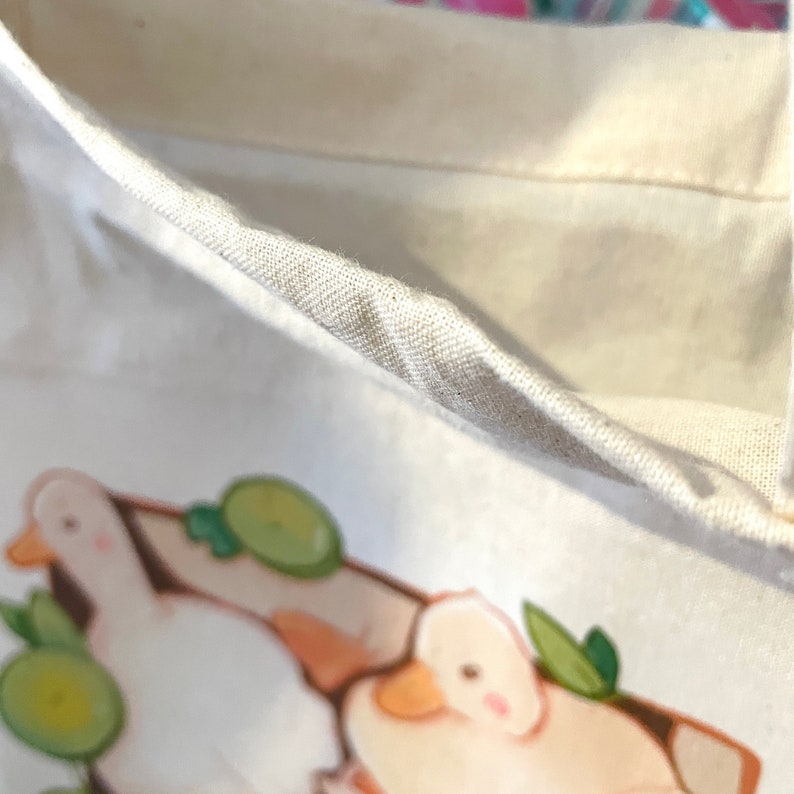 Pile of Ducks Tote Bag Heat Press Print 100% Cotton Grocery Bag Jute Bag Accessories Duck Lover Art Bag Cute Totebag image 8