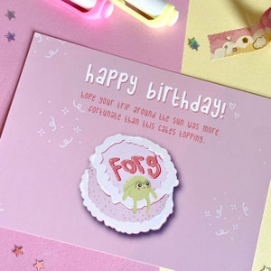 Biglietto rana / Buon compleanno / Biglietto di compleanno / Biglietto rana / Cartoncino ecologico / Cartolina / Biglietto di auguri / Buono regalo / Carino /
