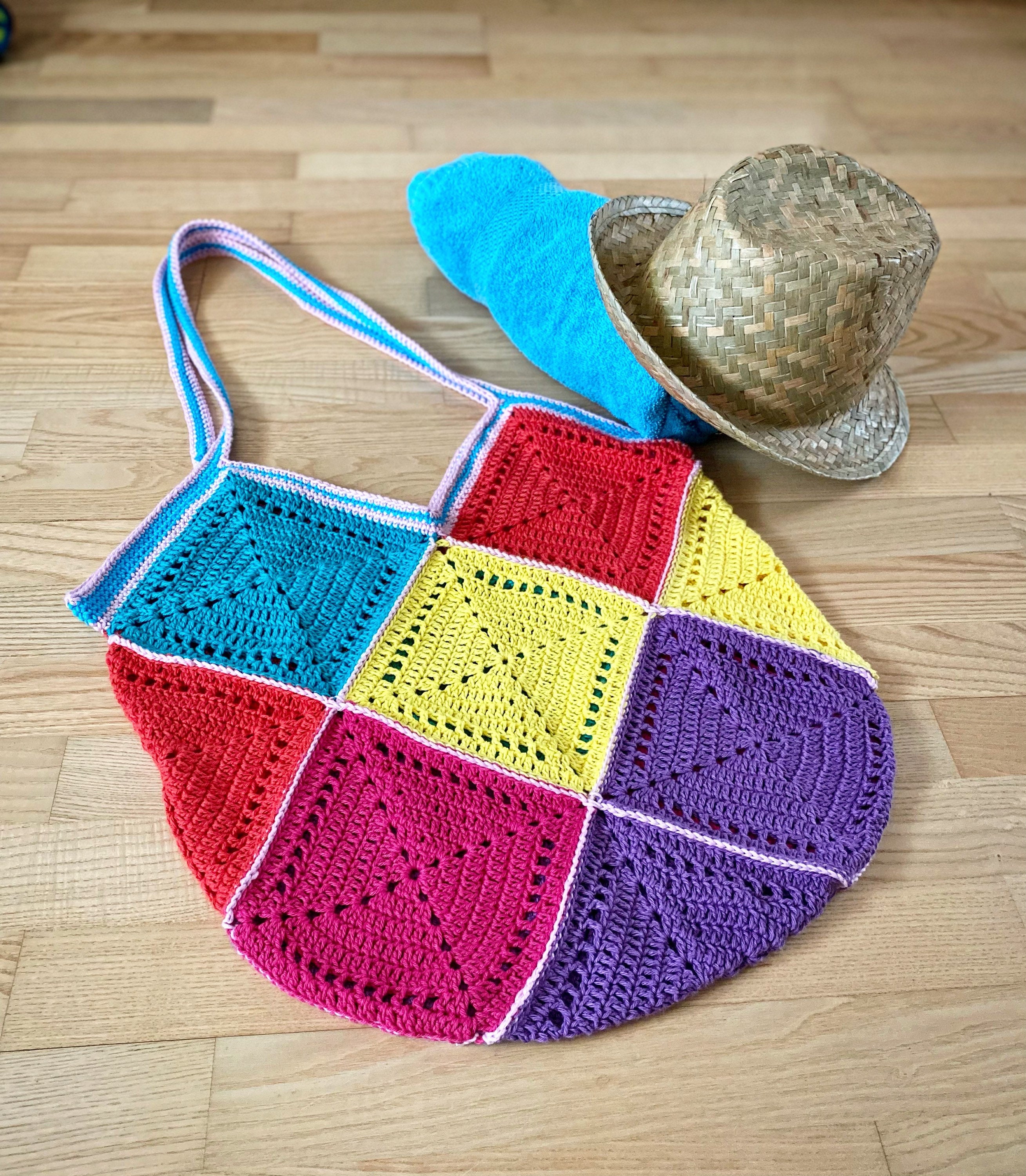 Sac au crochet, poches häkeln, Einkaufstasche, Sac d'été, Strandtasche, Netz Tasche