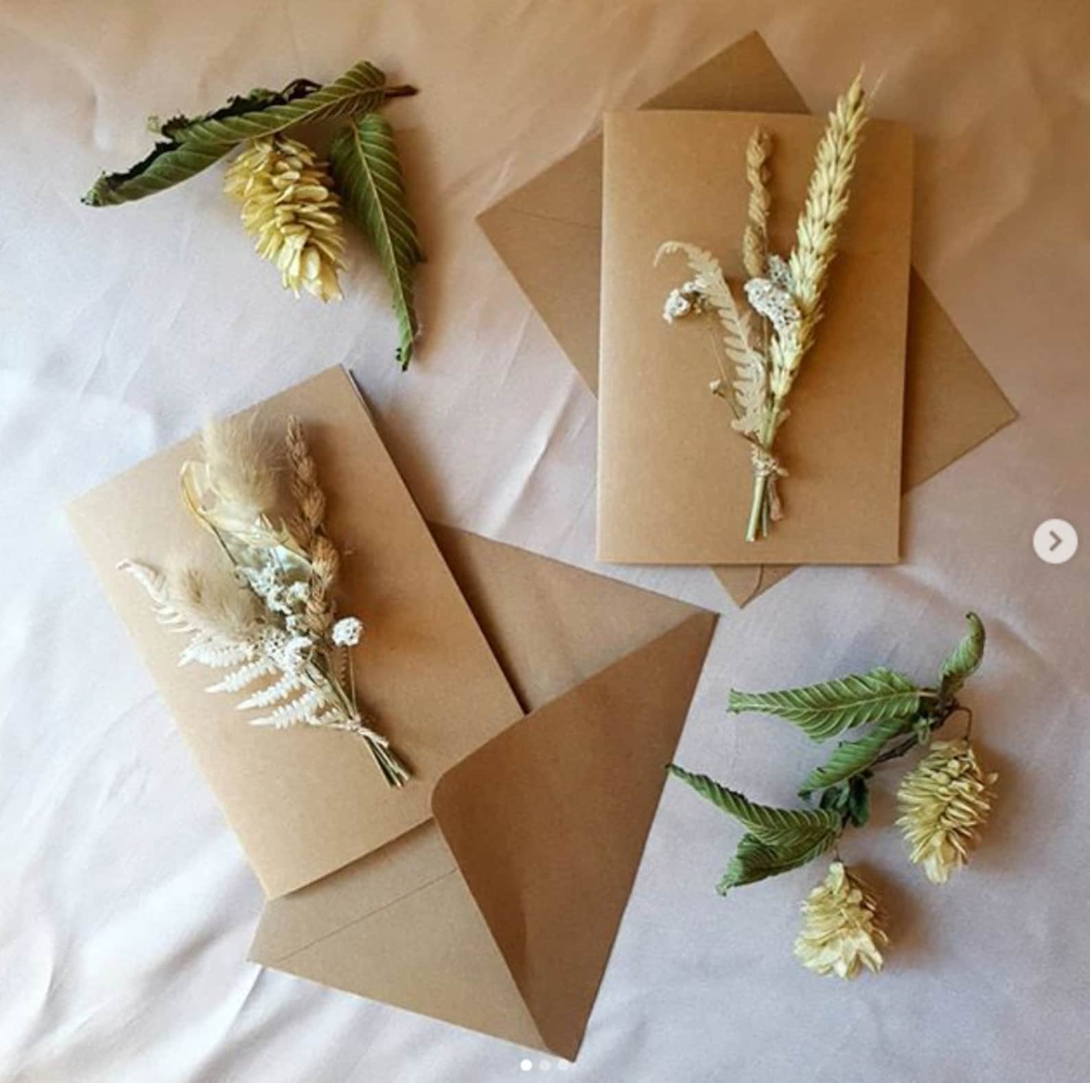 Dried Flower Card Etsy