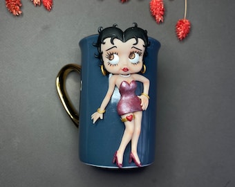 Betty Boop Mug: Handmade Clay Porcelain Mug