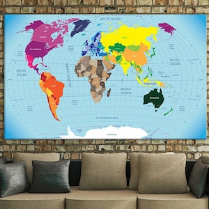 Pintura sobre lienzo: Paleta geográfica del mundo