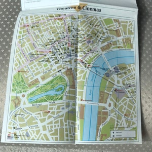 Remembrances of London—a 1992 London Map and London Guide published by British Tourist Authority; accompanied by a 1 matchbox Londoner  bus.