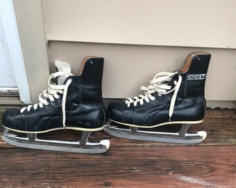 CCM- made black leather size 9 men’s ice skates