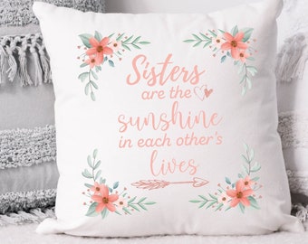 Sisters Pillow Gift for Sister Birthday, Throw Pillow Gift From