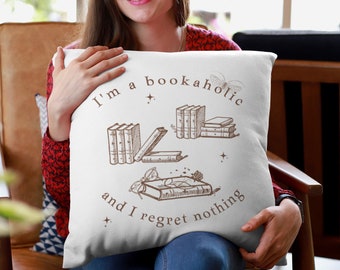 Fun Bookish Pillow, Book Lover Throw Pillow, Bookaholic, Book Lover Gift, Reading Book Club Cushion, Book Nerd Pocket Pillow, Bookish Things