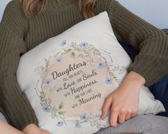 To My Daughter, Daughter Gift From Mom Dad, Best Christmas Birthday Gifts For Daughter Stepdaughter Daughter In Law, Flax Pillow Covers For Home Sofa Bed Room Office18 X18.(022