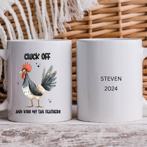 Funny Cluck Off Chicken Coffee Mug, Chicken Coffee Cup For Best Friend Birthday, Personalized Mug For Chicken Lover, Ceramic Coffee Mug