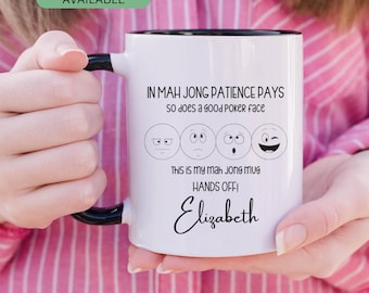 Personalized Mahjong Coffee Mug, Mahjong Mug Gift For Birthday, Mahjong Gifts for Players, Mah Jong Cup, Mahjong Game, Mahjong Tea Mug 10014