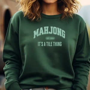 Personalized MahJong Sweatshirt Gift For Player, Mah Jongg Game Lover Crewneck, Stylish Mahjong Birthday Gift, Mah Jong Game Player T-Shirt